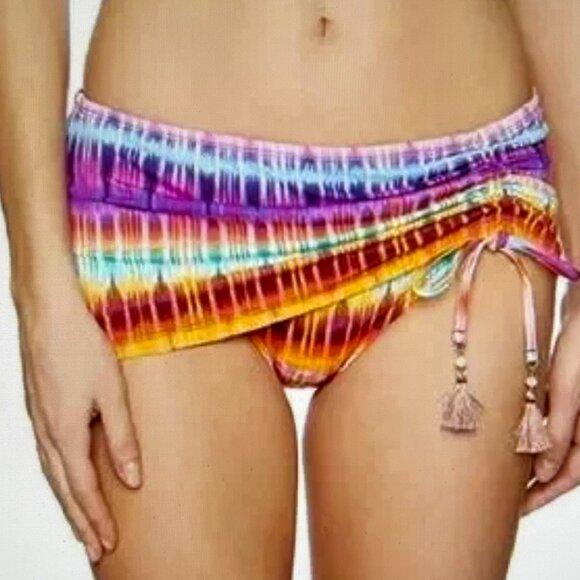 Bleu Rod Beattie Adjustable Sarong Skirted Swim Bikini Bottom Sz 10 - Picture 8 of 10